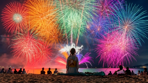 1-day tour to Moji port fireworks festival and Akama-jingu shrine from Fukuoka | Private tour with seating included