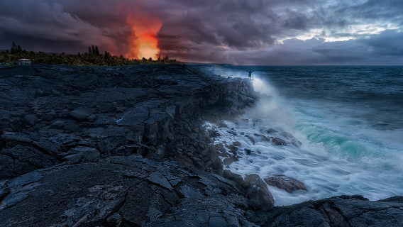 Amerika Syarikat Pulau Besar Hawaii - Taman Negara Gunung Berapi - Lava - sewaan peribadi Bahasa Cina - Pilihan