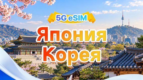 Япония/Южная Корея универсальная 5G eSIM|Множество сетей·Поддержка ChatGPT & Google Maps|500 МБ/день-общий объем 50 ГБ|1-30 дней|24-часовой тариф|QR code