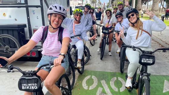 Los Angeles bike rental in Santa Monica State Beach