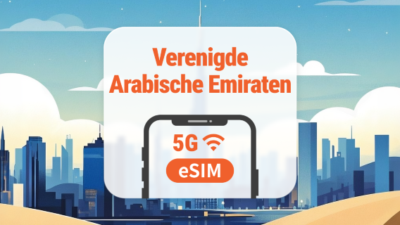 VAE 5G eSIM | Dubai, Abu Dhabi en meer | 1–30 dagen | Directe QR-code