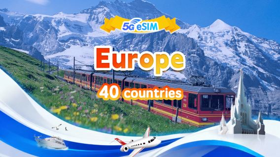 Europe 4G/5G eSIM | DayPass /Total | 500MB/day-total 30GB | 1-30 days | 24-hour system | QR code