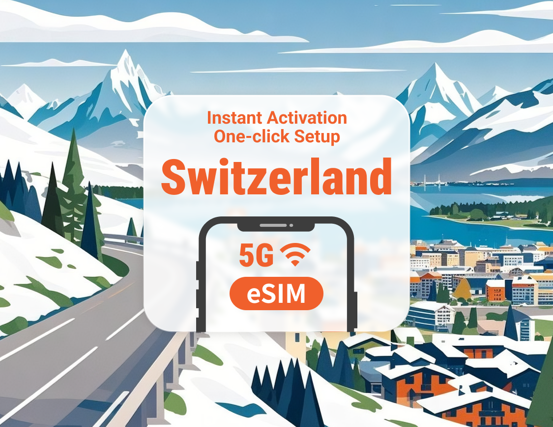 Switzerland 5G eSIM | Dual Network Coverage | Supports ChatGPT & TikTok | 1–30 Days | Instant QR