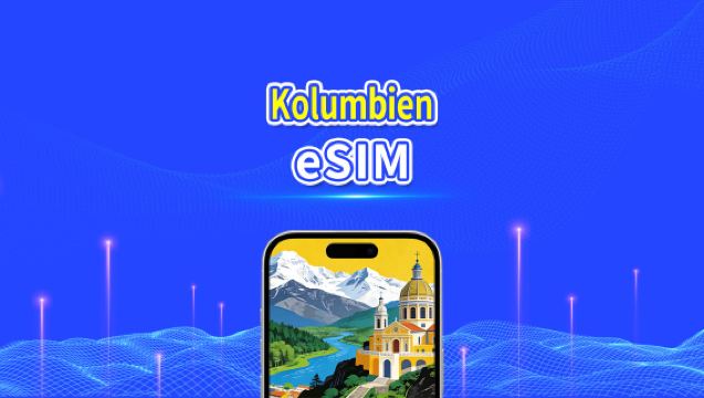 Kolumbien eSIM | 4G | Tages-/Gesamt-Datenpaket | 1–30 Tage | 24-Stunden-Abrechnung | QR-Code