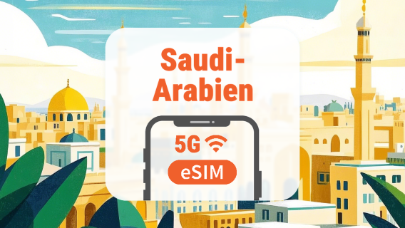 Saudi-Arabien 5G eSIM | KI-Apps & TikTok | 1–30 Tage | QR-Code