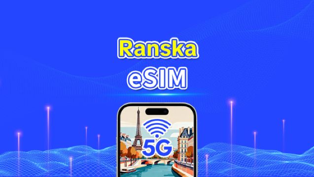 Ranska eSIM | Nopea nettiyhteys | 5G/4G | Päiväpaketti/datapaketti | 24 tuntia | 1–30 päivää | QR-koodi