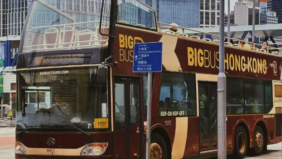 Bus turístico BigBus de sube y baja en Hong Kong (doble piso descapotable + sube y baja + ruta circular por toda la ciudad + recorrido relajado)