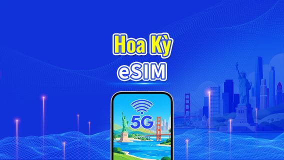 Hoa Kỳ 5G eSIM | Phủ sóng đa mạng | Gói dữ liệu ngày/tổng | 1–30 ngày | Tính phí 24 giờ | Mã QR