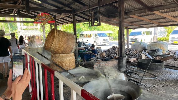 タイ・バンコク|本格的な象乗り体験 + ダムヌンサドゥアック水上マーケット半日観光|午前出発・日本語ガイド付き