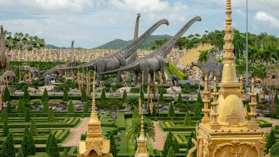 Halvdagsudflugt til Pattaya Nong Nooch Have i Thailand med forskellige pakker at vælge imellem, inklusive forestillinger, sightseeingbus og elefantridning