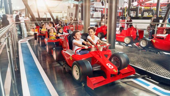 Abu Dhabi Yas Island Theme Park one-day tour- Ferrari World + Warner Bros. Theme Park