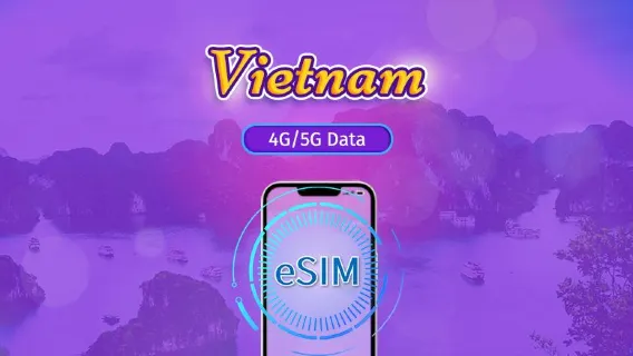 Vietnam | eSIM 5G | Pass giornaliero / Pacchetto totale | Fatturazione ogni 24 ore | 1-30 giorni | Codice QR