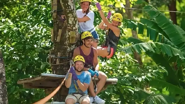 叢林極限冒險高空滑索與自由落體跳躍