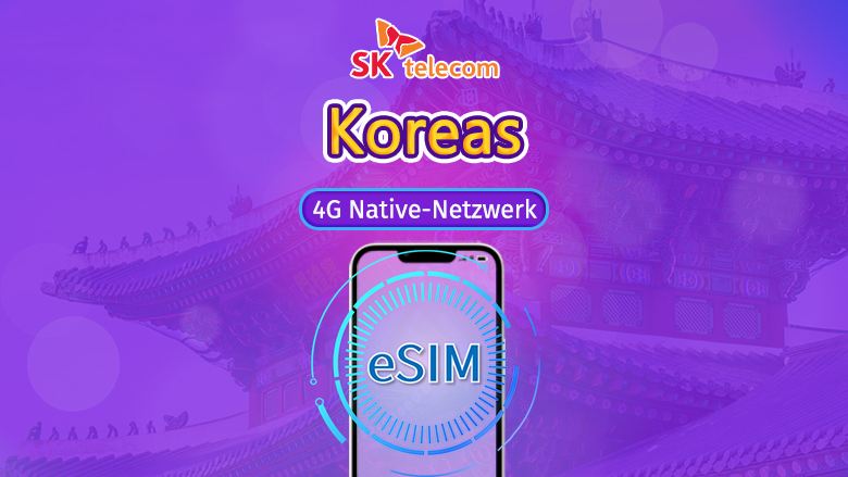 Südkorea SKT | 4G eSIM | Tagespass | Unbegrenztes Datenvolumen + 010-Telefonnummer | 24-Stunden Abrechnung | 1–90 Tage | QR-Code