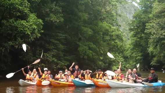 Passeio de um dia de caiaque e flutuação no rio Semadang para grupos de 2-9 pessoas