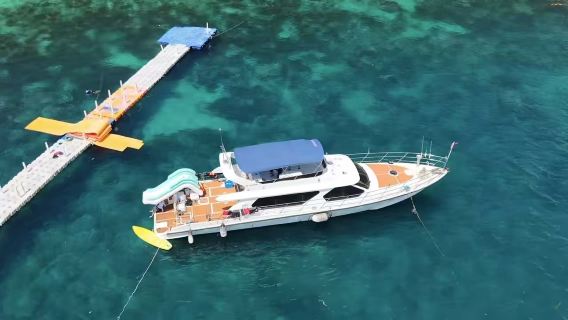 Snorkeling dengan bot layar di Pulau Baifu, Teluk Yalong Sanya / kereta lumba / memancing laut / pengalaman selam skuba + rakaman percuma