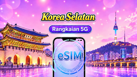 Korea | eSIM 5G | Pas Harian/Pakej Jumlah | Pengebilan 24 Jam | 1-30 hari | Kod QR