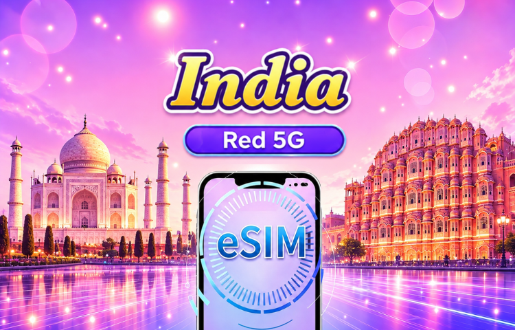 India | eSIM 5G/4G | Paquete diario/paquete de datos | Facturación por días naturales | 1-30 días | Código QR