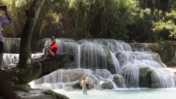 Luang Prabang Pak Ouv Caves + Kuang Si Waterfall 1-day tour [Mekong River cruise to Pak Ouv Caves]