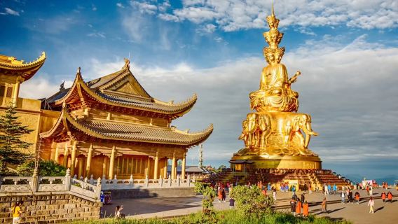 成都+峨眉山半山+金頂一日遊【保母車頭等艙+含入場門票+上門接】