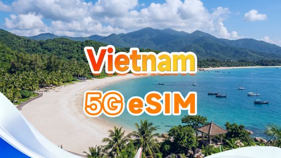 Vietnam 5G/4G eSIM | Daglig pakke/total pakke | 500MB/dag - i alt 30GB | 1-30 dage | 24-timers system | QR-kode