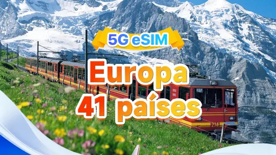 eSIM europeu universal 5G/4G | Suporte a múltiplas redes, compatível com All AI e TikTok | 500 MB/dia - 50 GB no total | 1 a 90 dias | Cobrança 24 horas | Código QR