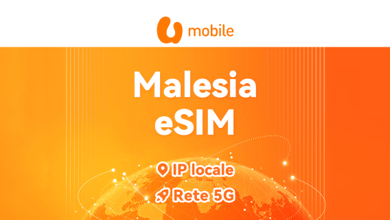 Malesia | eSIM 5G U Mobile | Pacchetto giornaliero/dati | Addebito ogni 24 ore | Codice QR