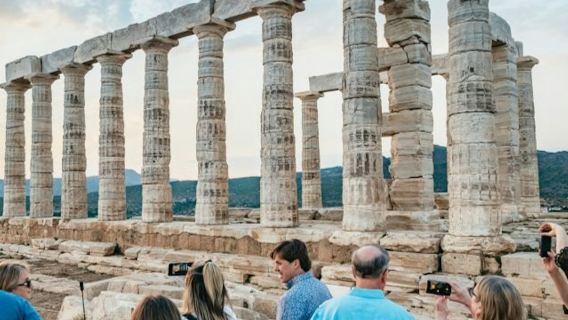 แหลมซูเนียนและวิหารโพไซดอน: ทัวร์กลุ่มเล็กช่วงเช้าหรือพระอาทิตย์ตก + รถรับส่ง