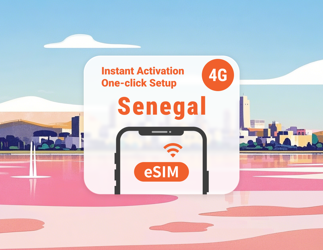 Senegal eSIM | Dubbele netwerkdekking | 1–30 dagen | Directe QR-code