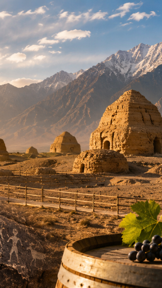 Private 1-day tour in Yinchuan | World heritage site The Western Xia Mausoleum + Helan Mountain Rock Painting + Chateau Yuanshi tasting