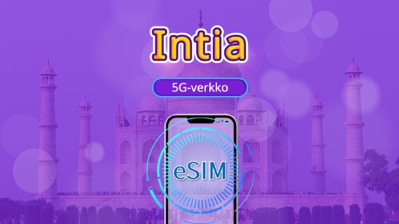 Intia | 5G/4G eSIM | Päiväpaketti/liikennepaketti | Luonnollinen päiväveloitus | 1-30 päivää | QR-koodi