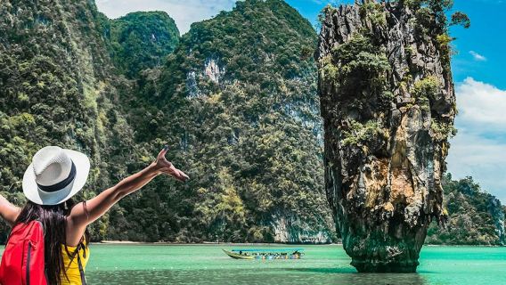 Isola di James Bond e baia di Phang Nga: tour in barca a coda lunga da Phuket + trasferimenti