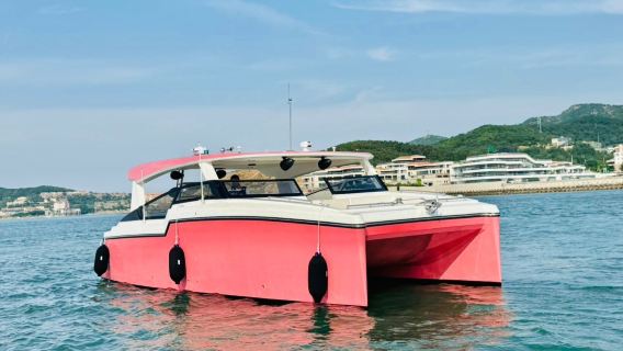 【威海遊艇】威海金海10米超寬跳台雙體遊艇 3小時包船出海+水果飲品+遊艇自駕體驗+海鷗餵食+KTV+海釣