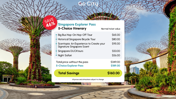 Singapore: Thẻ Explorer Pass Tiết kiệm tới 50% cho 2-7 điểm tham quan