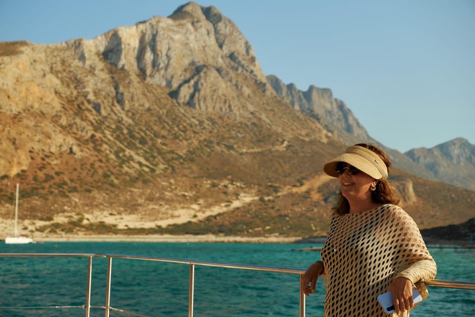 Catamarano di lusso per Balos: tramonto, snack, bevande e trasferimento