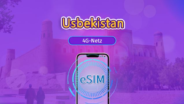 Usbekistan | 4G eSIM | Tagespass/Gesamtpaket | 1-30 Tage | 24-Stunden-Abrechnung | Unterstützt TikTok und ChatGPT | QR-Code