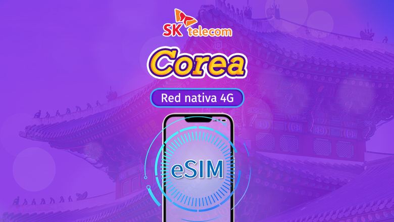 Corea del Sur SKT | 4G eSIM | Pase diario | Datos ilimitados + número de teléfono 010 | Facturación cada 24 horas | 1-90 días | Código QR