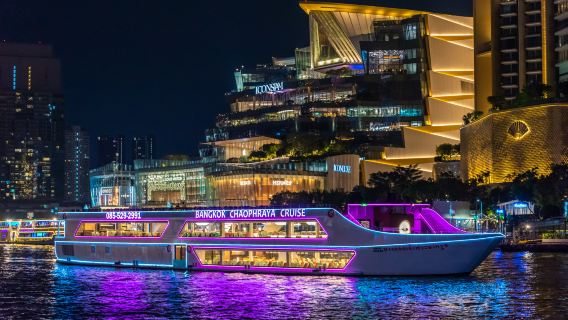 曼谷湄南河遊船【自助餐+歌舞表演】|豪華郵輪夜遊湄南河|觀日落|多船可選】