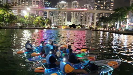 Miami: Guided LED-Lit Kayak Night Tour + Drinks