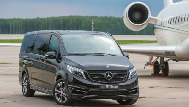 Private Mercedes business van used for custom car service and transfers