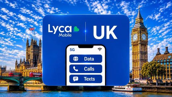 UK Lyca 4G/5G eSIM |Jumlah 30GB/75GB/120GB|Panggilan+SMS|Roaming Eropah|Hari Semula Jadi |30 Hari |Kod QR