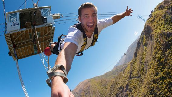 Queenstown Nevis canyon bungee/swing/super catapult (includes photos and videos) in New Zealand