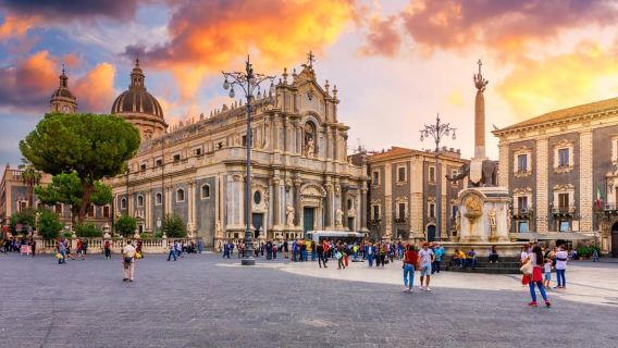 From Malta: Guided Day Trip to Taormina & Mt. Etna in Sicily