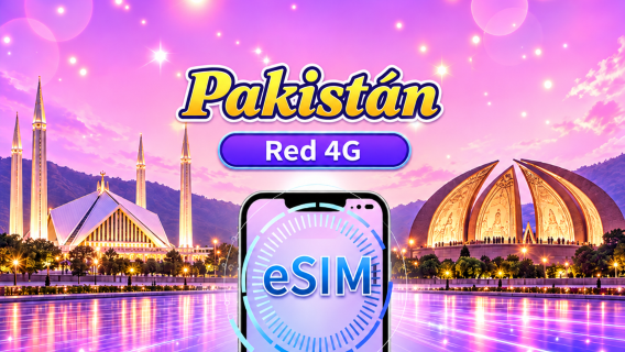 Pakistán | eSIM 4G | Paquete diario/de datos | 1-30 días | Compatible con Tiktok y ChatGPT | Tarificación 24 horas | Código QR
