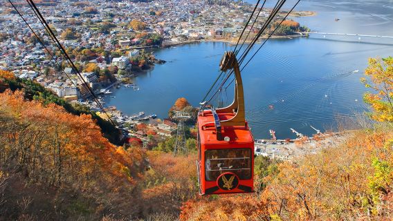 Free Cable Car|Tokyo Mount Fuji Lake Kawaguchiko Panoramic cable car + Internet-famous Lawson + Oshino hakkai 1-day tour
