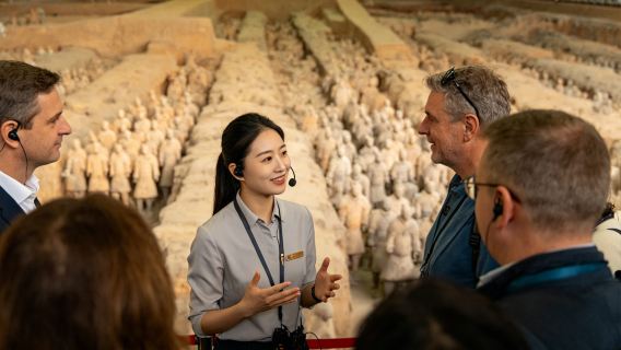 Small group tour for 30 | Xi'an emperor Qinshihuang's mausoleum site museum + "Legend of the camel bell" show with private pick-up and guide