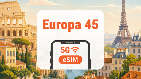 Europa 45 Landen 5G eSIM | AI & TikTok | 1–30 Dagen | QR-code