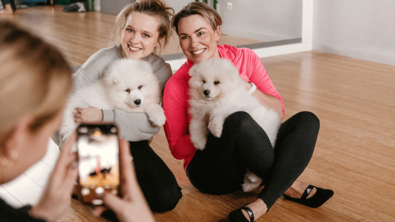 Warsaw: Puppy Yoga Class
