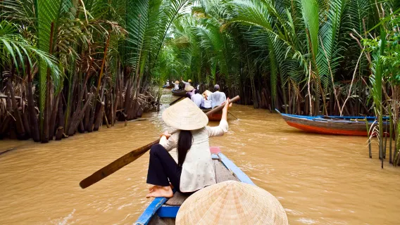 Excursion à la journée dans le Delta du Mékong : Croisière sur le fleuve, îles tropicales et vie locale