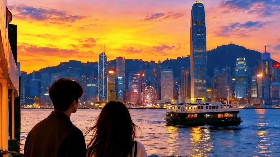 Lawatan sehari Hong Kong·Permainan berkualiti tinggi+Golden Bauhinia Square+Puncak Victoria+Avenue of the Stars+Pemandangan malam Victoria Harbour
